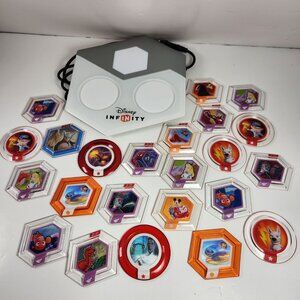 Disney Infinity Disk Lot of 23 and Portal Base for Xbox 360